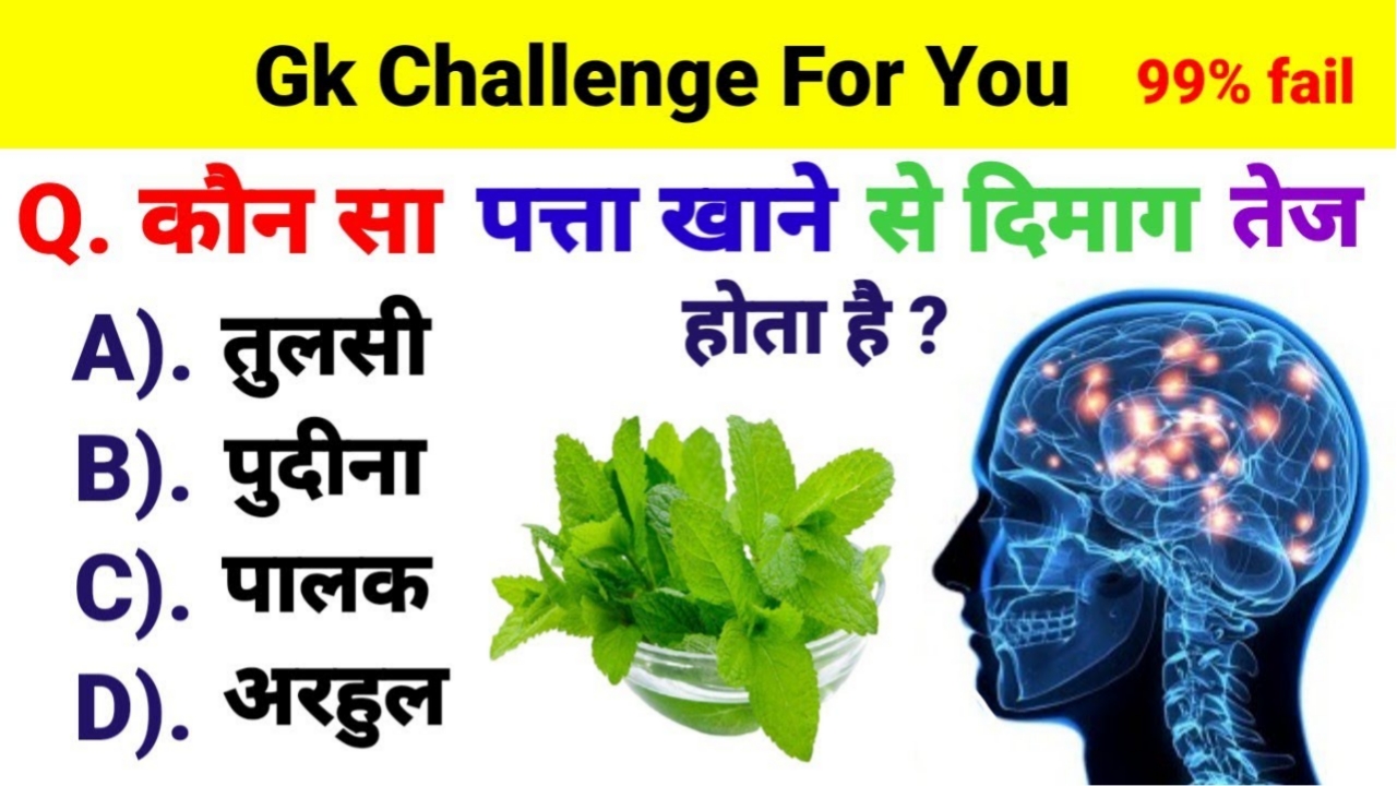 कौन सा पत्ता खाने से दिमाग तेज होता है? Gk Questions in Hindi